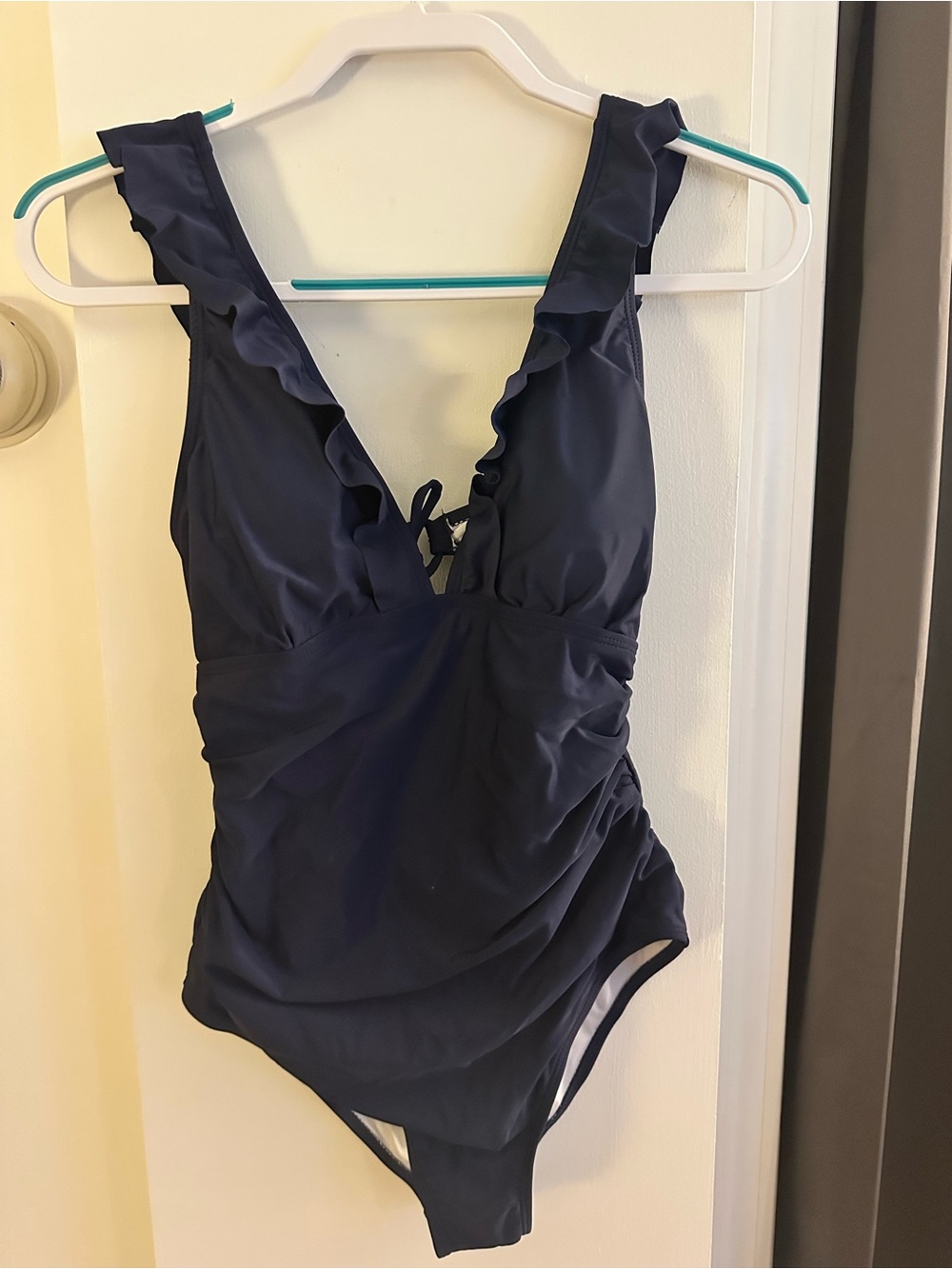 Women’s Navy Ruffle One-Piece Swimsuit